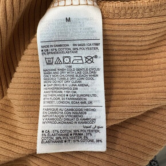 Old Navy Womens Normcore Camel Brown Ribbed Long Sleeve Timeless Knit Top M - Picture 6 of 11